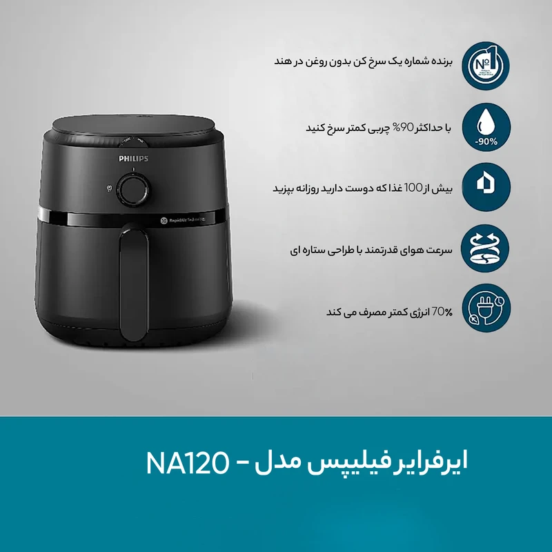 سرخ کن بدون روغن فیلیپس مدل NA120/00 - Image 7