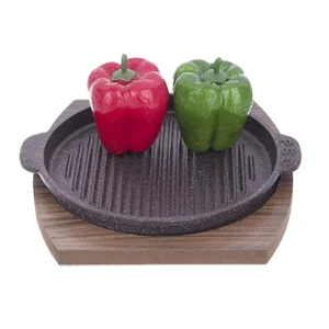 تابه گریل چدن مدل Fahita با زیره چوبی (دوقلو)