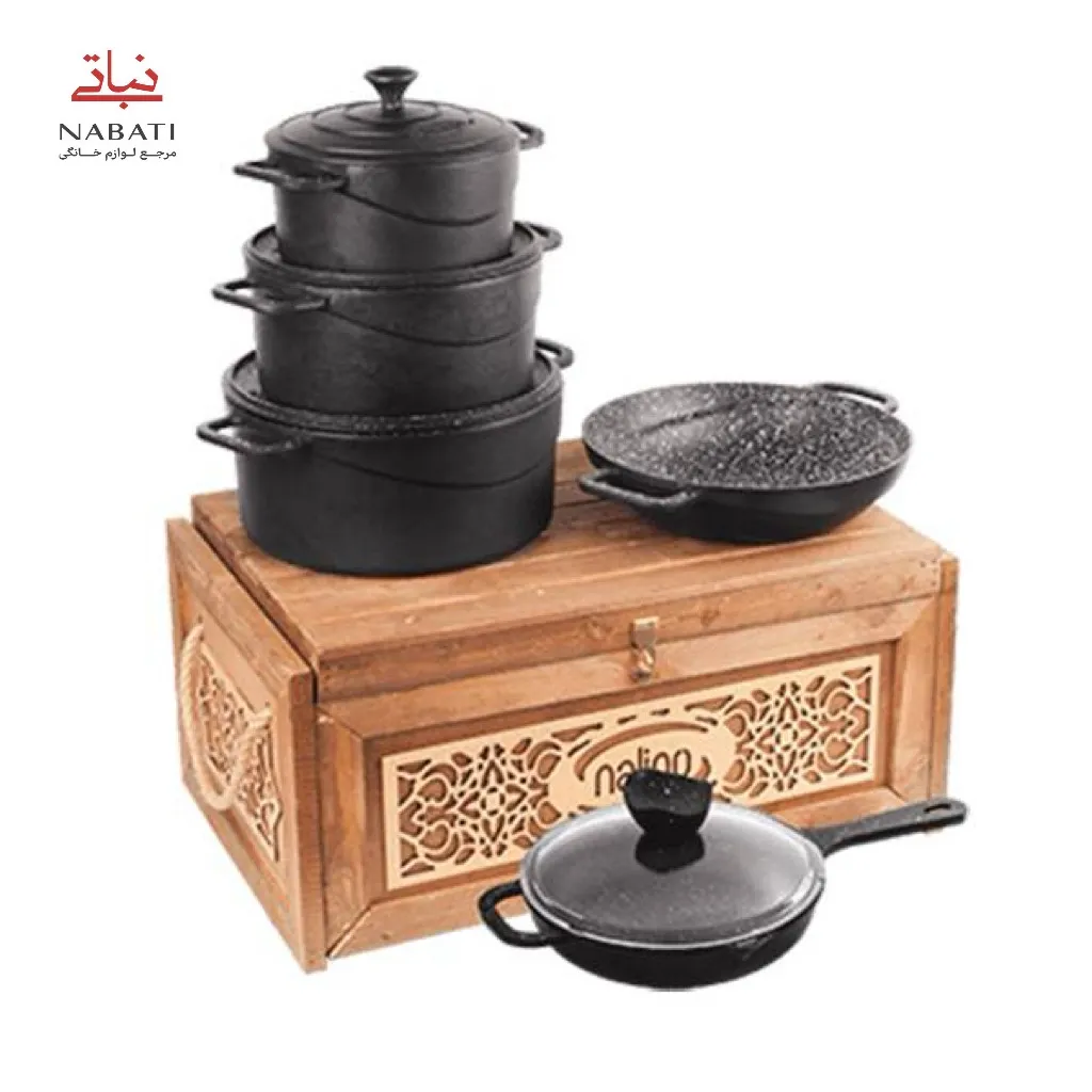 سرویس چدن نالینو 9 پارچه مدل Dio (با جعبه چوبی)